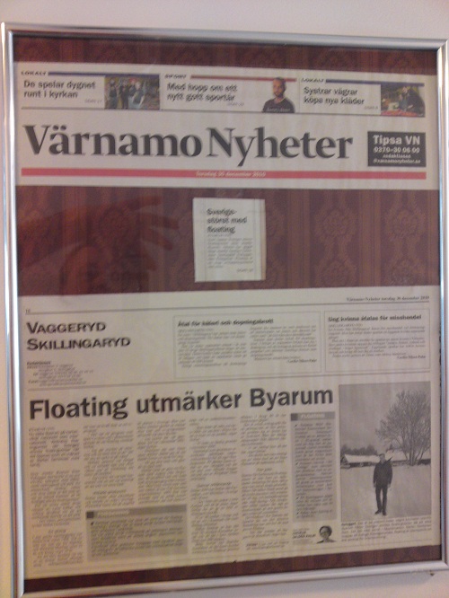 Värnamo Nyheter Reportage om floating Wellrest